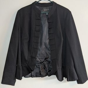 Black ruffled suit jacket